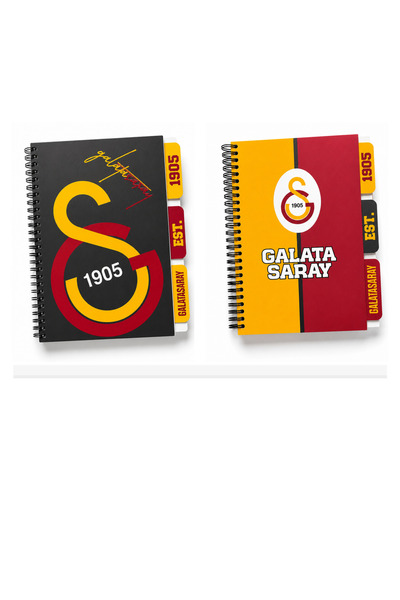 Galatasaray Licensed Binary A5 Spiral-Bound Planner and Notebook Set—Lined an...
