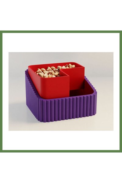 Hobibahçem 3D-Printed Pistachio Bowl - Dual-Chambered Shell Separator Serving...