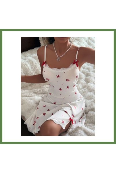 Hobibahçem Women's Ecru-Patterned Strapless Dress 5255 HB006