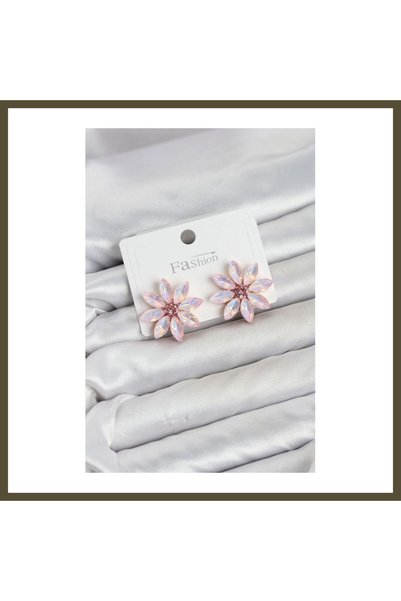 northcity n Pink Crystal Lotus Flower-Shaped Modal Women's Earrings BX