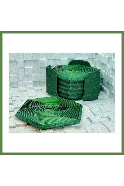 Hobibahçem 3D-Printed Super Fidget Coaster Set - Hexagonal-Patterned Coaster ...