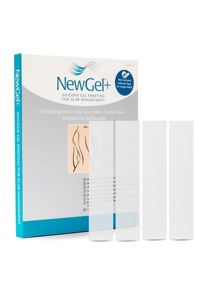 NEWGEL+ Silicone Gel Strips for Scar Managment - 1" x 6" Strips Clear (4 per ...