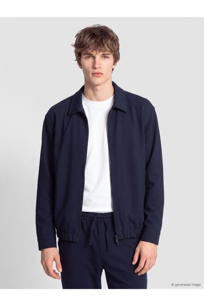 LC Waikiki XSIDE Navy Blue Herringbone Armure Fabric Loose & Oversized Men's ...