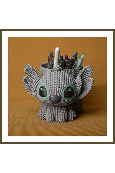 northcity n 3D-Printed Knitted Pencil Holder - Cute Character Desktop Pen Org...