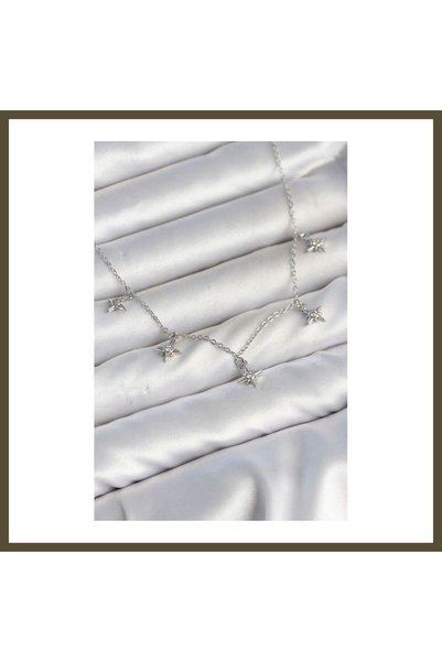 northcity n Silver-Toned Rice-Bead Minimalist North Star-Style Women's Neckla...