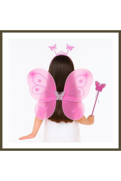 northcity n Pink Butterfly Girl Set ? 50 cm Butterfly Wings, Crown, and Wand BX