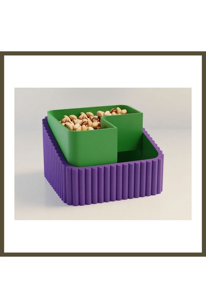 northcity n 3D-Printed Pistachio Bowl - Dual-Chamber Shell Separator Serving ...