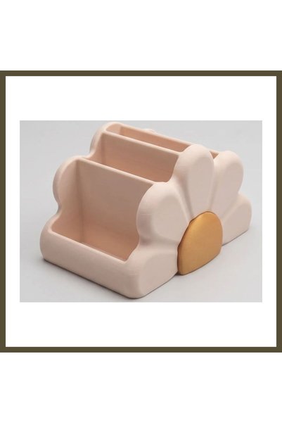 Generic Brand 3D-Printed Floral Print Desktop Organizer, Makeup Brush Holder,...