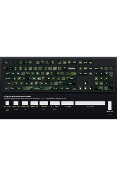 OEM Stickere Tastatura Set Frunze de Palmier, Design Continuu Pe Toate Tastel...
