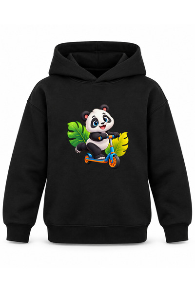 ROOSTER GOLD "Animal Friends" Printed Black Kids' Hooded Sweatshirt
