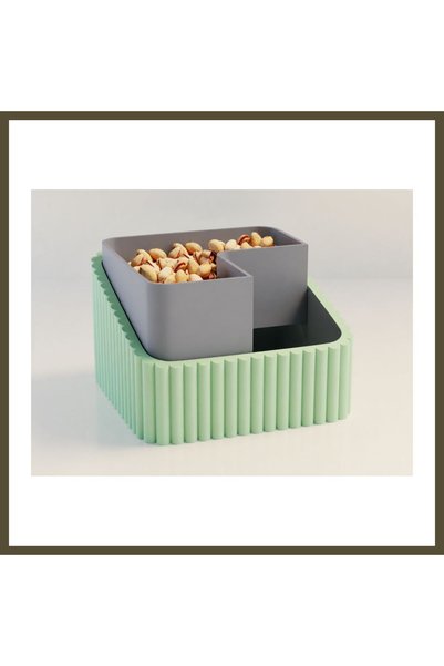 northcity n 3D-Printed Pistachio Bowl - Dual-Chambered Shell Separator Servin...