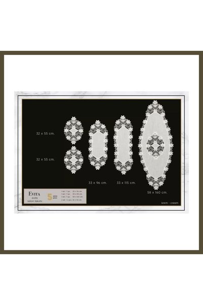 northcity n Krem-Krem Evita Model 5-Piece Linen Lace Tablecloth and Table Run...
