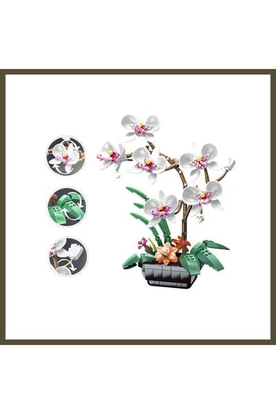 northcity n JK29012 JAKI WHITE ORCHID IN A POT, 581-PIECE BLOCK TOY SET BX