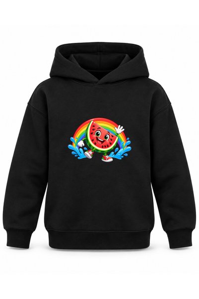 ROOSTER GOLD "Sweet Friends" Printed Black Kids' Hooded Sweatshirt