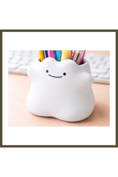 northcity n 3D-Printed Smiling Cloud Pencil Holder - Desktop Organizer - Whit...