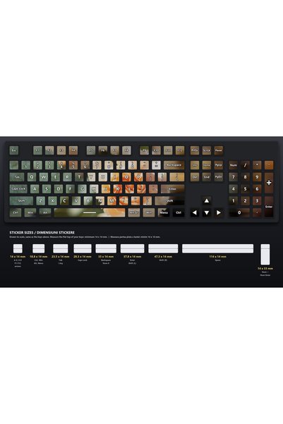 OEM Stickere Tastatura Set Petale de Gardenie, Litere Latine Fara Diacritice,...