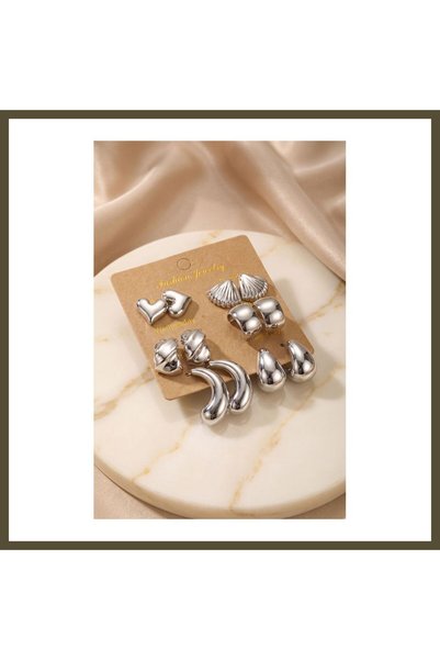 northcity n Silver-Plated CCB 6-Pair Women's Earring Set BX