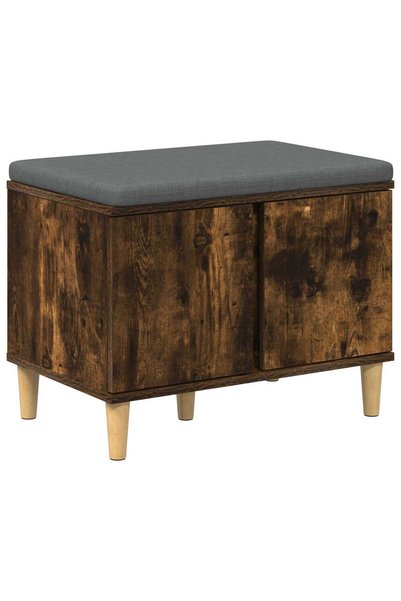 vidaxl Bancă pentru hol cu pernă cu ușă Stejar Afumat 60 x 38 x 46 cm