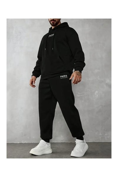 LOTS MODA Unisex μαύρο ζέρσεϊ με τύπωμα
