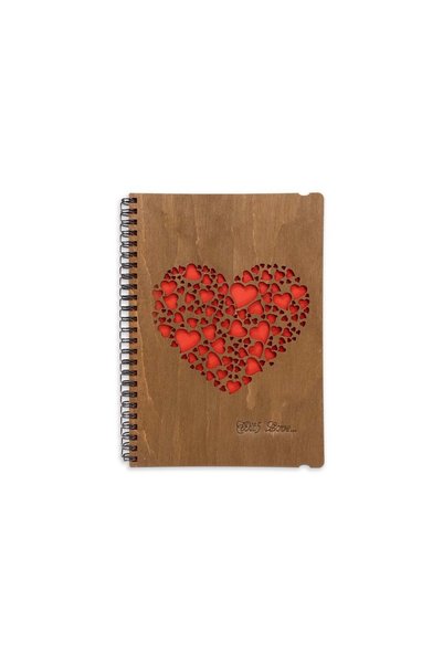 ROKR Wooden diary Heart, A5, 40 pages, EWA