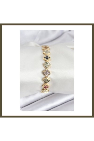 northcity n Silver VIP Series Clover-Shaped Zircon Stone Women's Bracelet BX