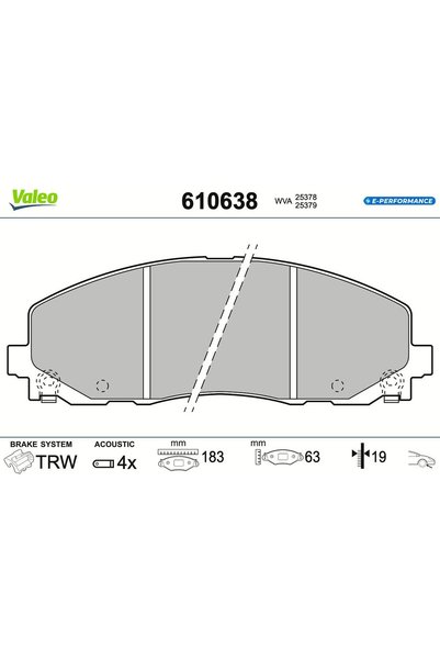 VALEO Set placute frana,frana disc 610638