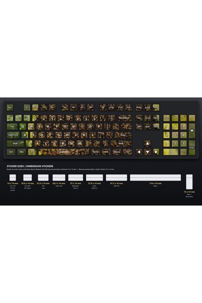 OEM Stickere Tastatura Set Seminte de Floarea Soarelui, Layout US Fara Diacri...