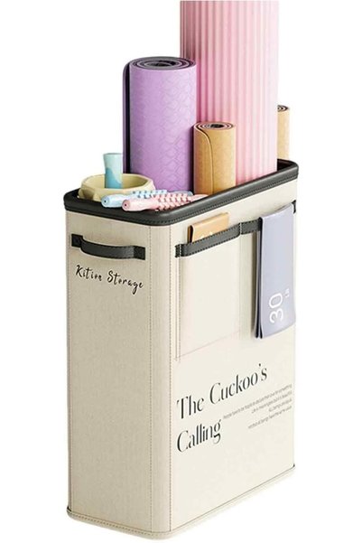 Andgogo yoga mat storage basket, Home Gym Storage Rack Yoga Mat Holder for Fo...