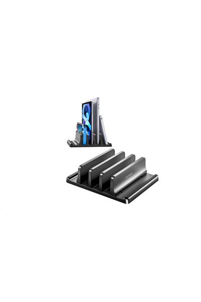 zerzembe Vaydeer Vertical Laptop Stand, Adjustable, Vertical, 3-Slot 5-in-1, ...