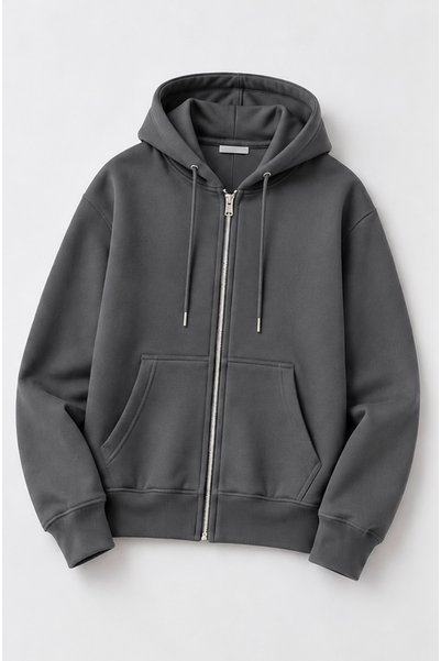 Risil-Nu Company New Season Unisex 3-Thread Winter Zippered Hooded Cardigan