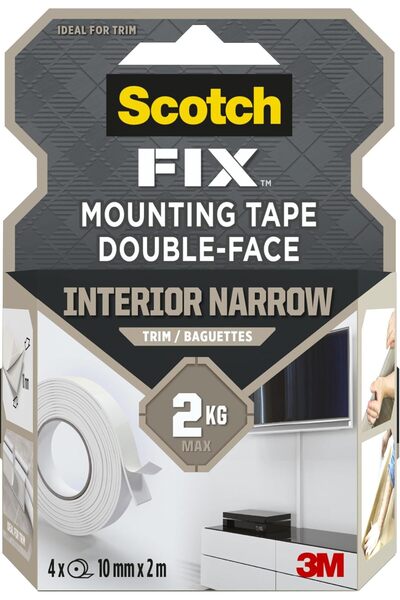 GENERAL Scotch Mount Tape for Skirting Boards Trim 10mm x 2m, 4 rolls/pack | ...