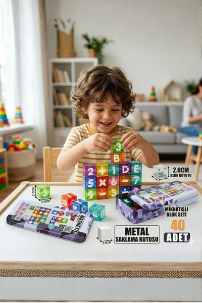 pippolo Manyetik Yapı Blokları Mıknatıslı Alfabe ve Sayılar Toplama Çıkarma 4...