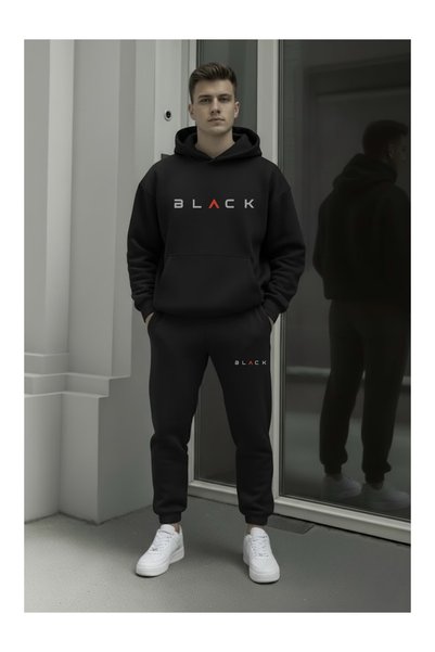 LOTS MODA Unisex μαύρο ζέρσεϊ με τύπωμα