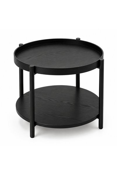 akord Măsuță de cafea RIVA, design modern și industrial, blat rotund din MDF,...