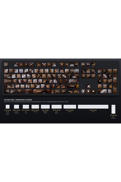 OEM Stickere Tastatura Set Tematica Pini Seminte, Design Continuu, Coala A4 A...
