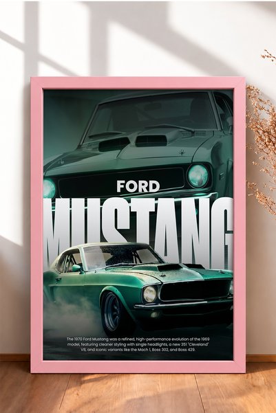 HOMEPACK Green Classic American Muscle Car Framed Art Print Car Poster for Ga...
