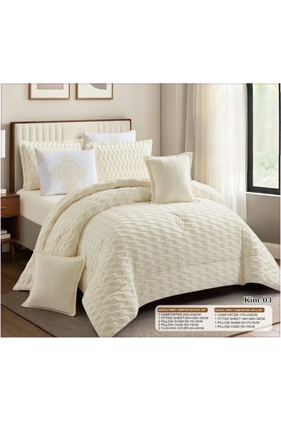 NAJMA Winter Duvet Cover Set Geometric Design 8 Pieces 230 X 250