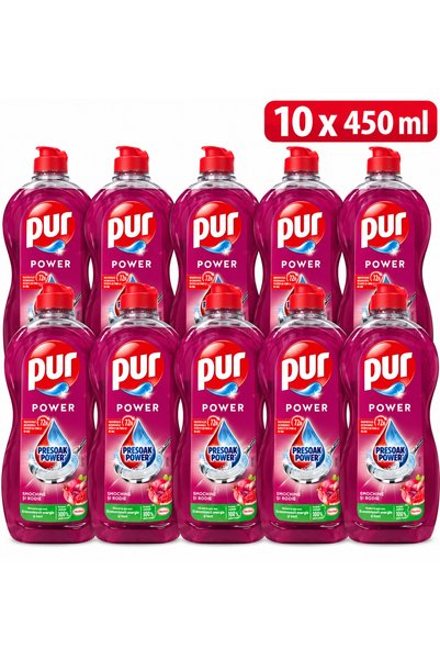 Pür Set 10x 450 ml detergent de vase smochine și rodie power