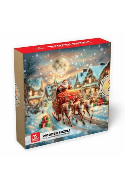 Deico Puzzle din lemn - Sania lui Moș Crăciun