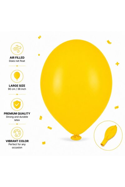 VARENTIS Set de 10 baloane mari din latex galbene 90 cm - Decor pentru petrec...