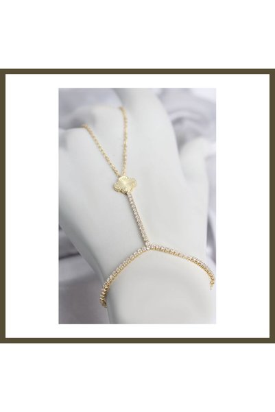 northcity n Gold-Colored Brass Laser-Engraved Clover-Patterned Zircon-Set Sha...