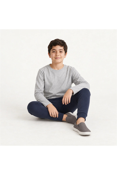 BONBON Boy's Cotton Printed Navy Blue Long Sleeve T-Shirt and Navy Blue Under...