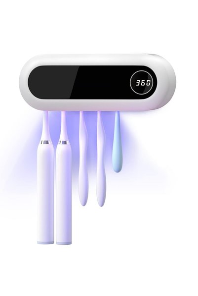 X SPRING Toothbrush Sterilizer, Cordless Wall Mounted Toothbrush Cleaner with...
