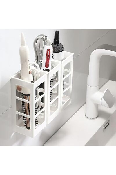 Yelajoy 3-Piece Wall Mount Hair Tools Organizer Set, Hanging Bathroom & Bedro...