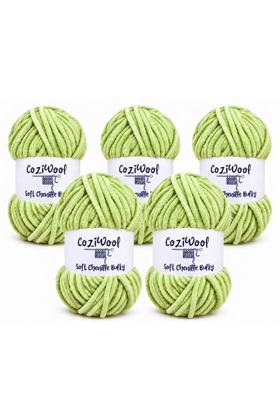 Coziwool Kadife İp Soft Chenille Bulky 5'li Paket 5x100 Gr 120 Mt El Örgü İpi