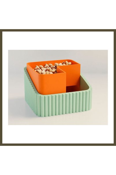 northcity n 3D-Printed Pistachio Bowl - Dual-Chambered Shell Separator Servin...