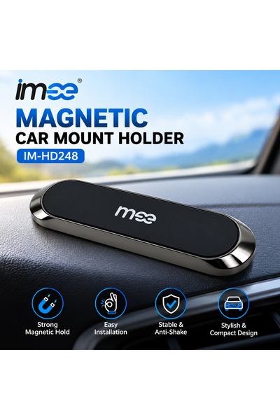 iMee IM-HD248 Magnetic Car Phone Holder, Strong Magnetic Mount with Adhesive ...