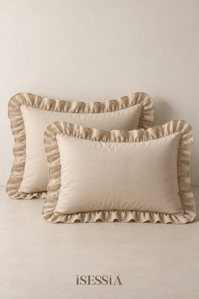 Isessia Maribella Set od 2 navlake za jastuke sa volanima | 50x70 cm | Jednob...
