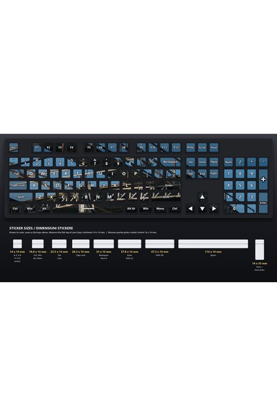 OEM Stickere Tastatura Grinzi de Fier, Design Continut, Format A4, Autoadezive
