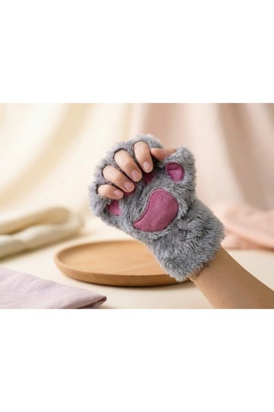 Butik Peluş Kedi Patisi Parmaksız Eldiven